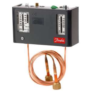 Danfoss 060-5250 KPU15B Presostato Dual, Baja 10 a 60 psi, Alta 100 a 465 psi, SPST (NO+NC), Reset Auto Manual Max, Capilar de 900 mm con Tuerca Flare de 1/4 pulg Danfoss 060-5250 KPU15B Presostato Dual, Baja 10 a 60 psi, Alta 100 a 465 psi, SPST (NO+NC), Reset Auto Manual Max, Capilar de 900 mm con Tuerca Flare de 1/4 pulg