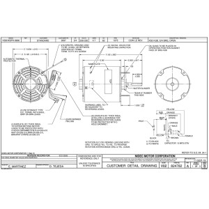 US Motors 3/4 hp 1075 rpm, 6 poles, 1 shaft, OPEN Enclosure, 1 speed, 5.6 diameter, Reversible, 208-230 V, 60 hz, 1 ph, 10 mfd/370 VAC Run Capacitor 3097 K055SPH9906012B