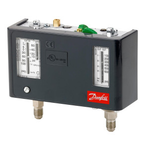 Danfoss 060-5253 KPU16B Presostato Dual, Baja 10 a 60 psi, Alta 100 a 600 psi, SPDT+SPST(NO), Reset Min Max Convertible, Conexiones Flare de 1/4 pulg Macho Danfoss 060-5253 KPU16B Presostato Dual, Baja 10 a 60 psi, Alta 100 a 600 psi, SPDT+SPST(NO), Reset Min Max Convertible, Conexiones Flare de 1/4 pulg Macho
