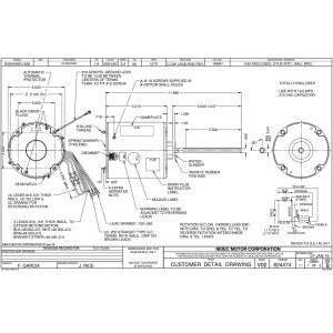 US Motors Mojave 1/2 hp 1075 rpm, 6 polos 1 eje, TEAO Cerramiento, 1 velocidad, 3.2 A, CCW, Lead End, Reversible, 208-230 V, 60 hz, 1 ph, No Incluye 10 mfd/370 VAC Capacitor 1862H K055WEJ0626012B