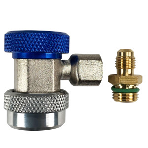 Appli Parts APQC-134L Acople Rapido Refrigeracion y Aire Acondicionado Automotriz para carga y servicio R-134 Baja azul, adaptador de bronce, conexion de 1/4 de pulg Appli Parts APQC-134L Acople Rapido Refrigeracion y Aire Acondicionado Automotriz para carga y servicio R-134 Baja azul, adaptador de bronce, conexion de 1/4 de pulg