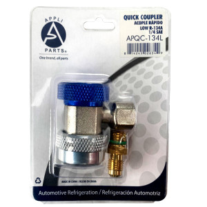 Appli Parts APQC-134L Acople Rapido Refrigeracion y Aire Acondicionado Automotriz para carga y servicio R-134 Baja azul, adaptador de bronce, conexion de 1/4 de pulg Appli Parts APQC-134L Acople Rapido Refrigeracion y Aire Acondicionado Automotriz para carga y servicio R-134 Baja azul, adaptador de bronce, conexion de 1/4 de pulg