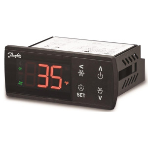 Danfoss ERC 213 Controlador Electronico Refrigeracion 220V,50/60Hz, Pantalla Roja, 3 Relay Salida, 2 Entradas de Sensor de Temperatura 080G3457
