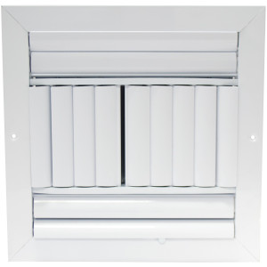Laminaire CL4M1010 10x10 4-Way, White, Curved Blade, Ceiling Diffuser with ML Damper Laminaire CL4M1010 10x10 4-Way, White, Curved Blade, Ceiling Diffuser with ML Damper