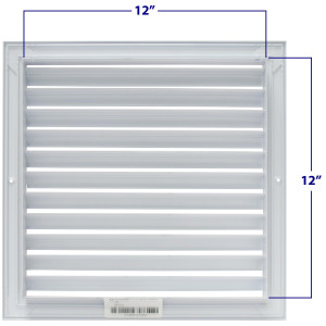 Laminaire L-RA1212 Return Grille 12 x 12 in, White Aluminum L-RA 12x12 W