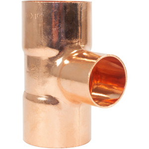 NDL N-4049 Reducing Tee 1-1/8 in x 1-1/8 in x 7/8 in CxCxC Copper pipe fittings Sweat connections for refrigeration, air conditioning and plumbing applications ACR

