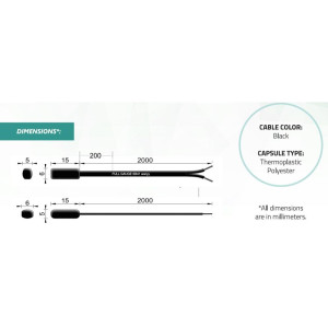 Full Gauge SB-41 Sensor de Temperatura 2.5 m (8.2 pies), Negro, Sensor NTC con cable de polyester termoplastico y aislado separado. Rango de Temp -50 a 105 C (-58 a 221 F) Full Gauge SB-41 Sensor de Temperatura 2.5 m (8.2 pies), Negro, Sensor NTC con cable de polyester termoplastico y aislado separado. Rango de Temp -50 a 105 C (-58 a 221 F)