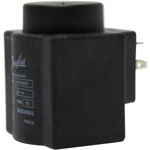 Danfoss 018F4520 Solenoid Coil 220 V,60 Hz, 12 W, IP65, BQ220CS, DIN Spades Danfoss 018F4520 Solenoid Coil 220 V,60 Hz, 12 W, IP65, BQ220CS, DIN Spades