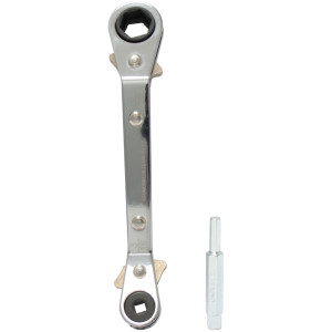 Uniweld 70075 Llave Ratchet, 1/2 y 9/16 pulg apertura exagonal, 3/16 y 1/4 pulg apertura cuadrada, con Adaptador Dual para Valvula exagonal de 3/16 y 5/16 Uniweld 70075 Llave Ratchet, 1/2 y 9/16 pulg apertura exagonal, 3/16 y 1/4 pulg apertura cuadrada, con Adaptador Dual para Valvula exagonal de 3/16 y 5/16