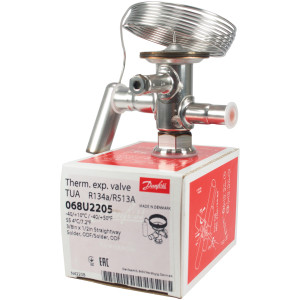 Danfoss 068U2205 1/8 - 2.5TR Cuerpo de Valvula de Expansion, TUA, R134a,R513A, 3/8x1/2pulg, Soldable, ODF, Ecualizacion Interna Single-flow, -40 to 50 F, Capacidad determinada por Orificio Venta Separada, Producto Identico 068U2205 Danfoss 068U2205 1/8 - 2.5TR Cuerpo de Valvula de Expansion, TUA, R134a,R513A, 3/8x1/2pulg, Soldable, ODF, Ecualizacion Interna Single-flow, -40 to 50 F, Capacidad determinada por Orificio Venta Separada, Producto Identico 068U2205