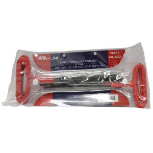 MA-Line MA-1202 T-Handle Hex wrench Set, 9 in, 3/32, 7/64, 1/8, 9/64, 5/32, 3/16, 7/32, 1/4 inch