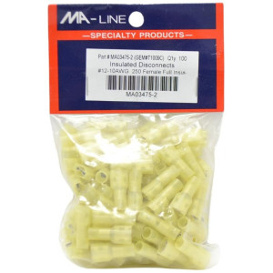 MA-Line MA03475-2 Conector Rapido Completamente Aislado Hembra 12-10F, 250 TAB. Bolsa de 100