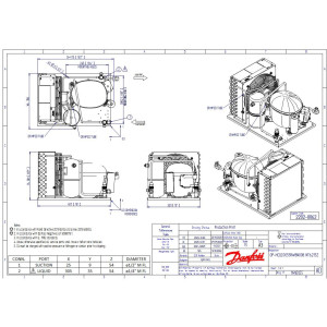 Danfoss HCGC0055RWB000B 1/2HP+, R134a Condensing Unit for Refrigeration, Copper Coil Aluminum Fins LMBP 115/1/60 (V/Ph/Hz) 1 Fan, Fractional Compressor NT6215Z, 114N2025 Danfoss HCGC0055RWB000B 1/2HP+, R134a Condensing Unit for Refrigeration, Copper Coil Aluminum Fins LMBP 115/1/60 (V/Ph/Hz) 1 Fan, Fractional Compressor NT6215Z, 114N2025