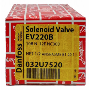 Danfoss 032U7520 Solenoid Valve 1/2 in NPT EV220B 10B NC000  Danfoss 032U7520 Solenoid Valve 1/2 in NPT EV220B 10B NC000