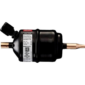 Danfoss 023Z5174 Filtro Secador DCL 032/CAPsV, 1/4 pulg entrada, 2.8 mm salida, ODF Soldable, con Valvula de Servicio