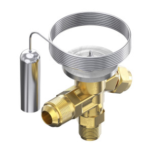 Danfoss 068Z3729 1/4 - 5.5TR Cuerpo de Valvula de Expansion, T 2, R448A, R449A, 3/8x1/2 in, Flare x Soldable, Ecualizacion Interna, Single-flow, -40 a 10 C, Capacidad determinada Segun Orficio