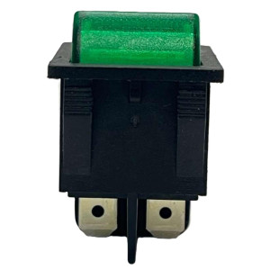 Appli Parts APRS-250G Rocker Switch 250V, 30A, Green, Lighted, DPST, 4 Pin
