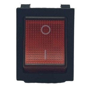 Appli Parts APRS-250R Rocker Switch 250V, 30A, Red, Lighted, DPST, 4 Pin
