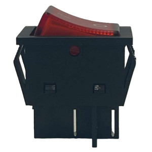 Appli Parts APRS-250R Rocker Switch 250V, 30A, Red, Lighted, DPST, 4 Pin
