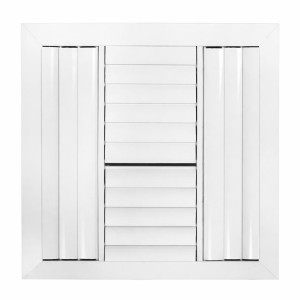 Laminaire L-CL4M0606 6x6 4-Way, White, Curved Blade, Ceiling Diffuser with ML Damper