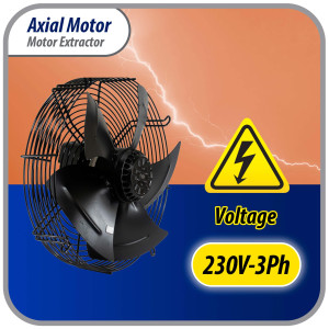 Appli Parts AXF-450-4 17-3/4 in Axial Fan Motor Guard Mounted Fan Blade 220-440 V, 3Ph 50-60Hz 300W, 1600rpm, Universal replacement for Cold Room Evaporators, Condensing Units, Work Temp -22F to 140F