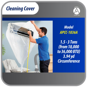 Appli Parts APCC-1836A Cleaning Cover Kit or Maintenance for Mini Split 1.5 - 3 Tons (from 18,000 to 36,000 Btu) Circumference of 3.94 yd, Waterproof, with Integrated Hose. Replaces 535 537 565 575