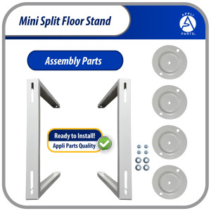 Appli Parts APAB-4440 Soporte de Montaje en Piso para Mini Split. Soporta 200 kg, Compatible desde 9000 a 60000 BTU, Incluye Gomas Antivibracion y Kit Completo de Instalacion. Extensible 56 a 100 cm
