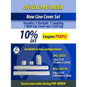 Appli Parts APLC-SET110 Cobertor para Lineas de Aire Acondicionado Juego de 100mm ancho, incluye: 2 Rectas, 1 Acople,1 Tapa Pared, 1 Tapa

