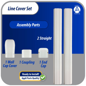 Appli Parts APLC-SET110 Line Cover Set 4in x 7.5 ft includes, 2 Straight, 1 Coupling, 1 Wall Cap Cover, 1 End Cap