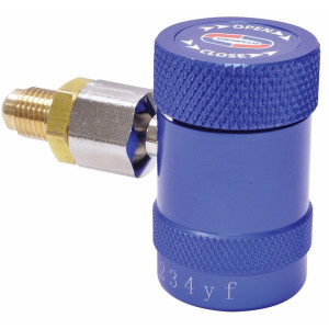 Uniweld 90495 Quick Coupler R1234yf Blue/Low with 1/4 in Adaptor