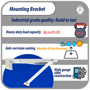 Appli Parts Window Air Conditioner Bracket for Units Up to 85 lbs, Heavy Duty Powder Coated Finish Mount for Extra Durability, Installation Hardware Included, Mounting Parts APAB-2038