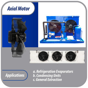 Appli Parts AXF-450-4 17-3/4 in Axial Fan Motor Guard Mounted Fan Blade 220-440 V, 3Ph 50-60Hz 300W, 1600rpm, Universal replacement for Cold Room Evaporators, Condensing Units, Work Temp -22F to 140F