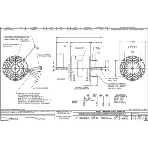 US Motors 1/3 hp 1075 rpm, 6 polos, 2 eje, ODP Cerramiento, 3 velocidades, 5.6 diametro, CCW, Lead End 230v, 60 hz, 1 ph, 5 mfd/370 VAC Capacitor No incluido , 3135 K055SPK3135801B