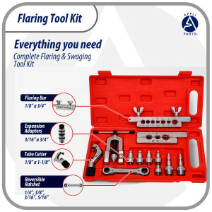 Appli Parts APT-FT278 Juego Expansor y Corte kit de herramientas incluye Avellanador de tubo de cobre, Llave ratchet y cortador de tubo de 1/8 hasta 3/4 de pulg