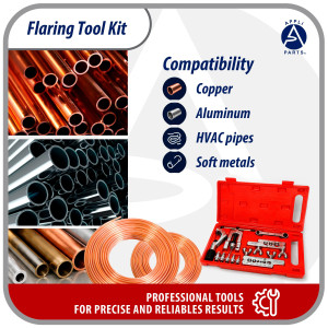 Appli Parts APT-FT278 Juego Expansor y Corte kit de herramientas incluye Avellanador de tubo de cobre, Llave ratchet y cortador de tubo de 1/8 hasta 3/4 de pulg