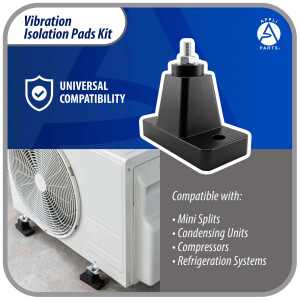 Appli Parts APAB-AFR2 Kit Almohadillas de Goma para montaje de Unidad Condensadora, Kit que incluye 4 unidades  106x54x35 Soporta hasta 75 Kg
