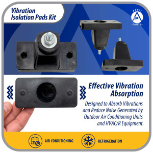 Appli Parts APAB-AFR2 Kit Almohadillas de Goma para montaje de Unidad Condensadora, Kit que incluye 4 unidades  106x54x35 Soporta hasta 75 Kg
