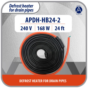 Appli Parts APDH-HB24-2 240 V, 168 W, 24 ft, Defrost Pipe Heater Cable Submersible for Cold Room and Freezer Drains