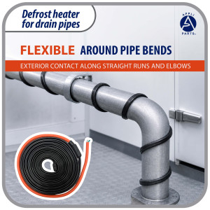 Appli Parts APDH-HB24-2 240 V, 168 W, 24 ft, Defrost Pipe Heater Cable Submersible for Cold Room and Freezer Drains