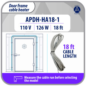Appli Parts APDH-HA18-1 Anti-Condensation Heater 110 V, 126 W, 18 ft, Flexible Braided Aluminum Heating Cable for Cold Room, Walk-In Cooler and Freezer Door Frames, 7 W/ft