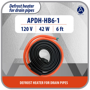 Appli Parts APDH-HB6-1 Resistencia 120 V, 42 W, 1.8 m, de Cable Sumergible para tuberia de drenaje de Cuarto Frio o Cava Congelador