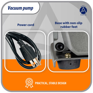 Appli Parts APVCP-723 HVAC Vacuum Pump 7.0 CFM 3/4 HP 2 Stage 115/220 V 50-60 Hz for Heating, Air Conditioning, Automotive AC and Refrigeration, 1/4 and 3/8 in Inlets