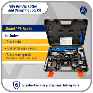 Appli Parts APT-TB999 Doblador, Cortador de Tubo y Desbarbador para tuberias de 1/4, 5/16, 3/8, 1/2, 5/8, 3/4, 7/8 pulg de Cobre, Aluminio, PVC y otros materiales blandos