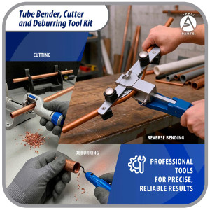 Appli Parts APT-TB999 Doblador, Cortador de Tubo y Desbarbador para tuberias de 1/4, 5/16, 3/8, 1/2, 5/8, 3/4, 7/8 pulg de Cobre, Aluminio, PVC y otros materiales blandos