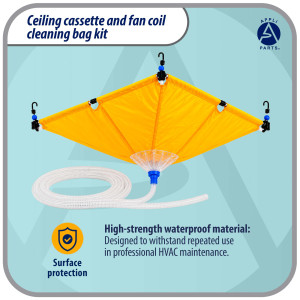 Appli Parts APCC-4848A Ceiling Cassette and Fan Coil Cleaning Bag Kit 47.2 x 47.2 in, reusable, waterproof, with 9 ft 2 in drain hose, replaces model 536