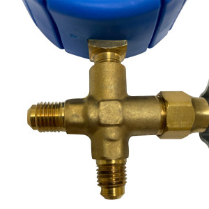 Appli Parts APMG-A3L Manometro Sencillo Baja presion Compatible con R134a, R22, R404A, R410A, analogo con escala de temperatura en Fahrenheit y conexiones de 1/4 de pulg