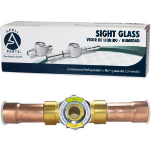 Appli Parts APSG-34S Visor de Liquido 3/4 pulg Indicador de Humedad con conexiones Soldable con cuerpo extraible para Sistemas de Refrigeracion y Aire Acondicionado