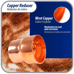 Appli Parts AP-R158138 1-5/8x1-3/8 in Reducing Bushing Copper pipe fittings CxC Sweat connections for refrigeration, air conditioning and plumbing applications ACR and Type L copper pipe
