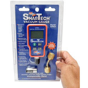 Uniweld UVG3 Vacuometro Digital Smartech con Pantalla Iluminada, Rango 0-15000 Micrones
Max presion 500psi, adaptador UVGA Incluido
Requiere 1 CR132AA Bateria (incluida)