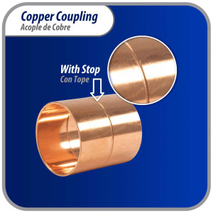 Appli Parts AP-A158B5 1-5/8 in, Anillo de Cobre Accesorios de tuberia de cobre CxC Conexiones soldadas para aplicaciones de refrigeracion, aire acondicionado y plomeria Tuberia ACR y tipo L, 5x Bolsa